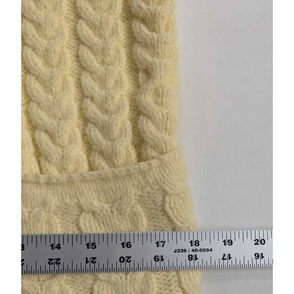 Hand Knit Women's Classic Cable Cardigan Size Small Butter Yellow - Picture 9 of 11